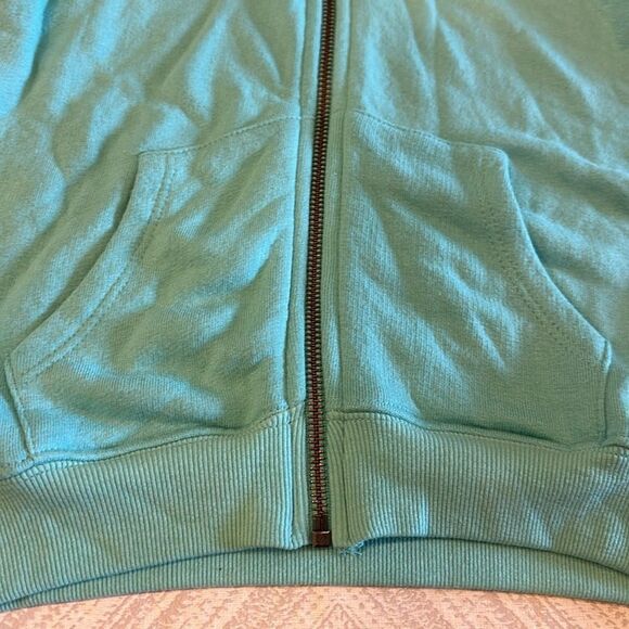 Spiritual Gangster Girls Teal Grateful Sunshine Zip-up Hoodie - Size 10 - Picture 4 of 8